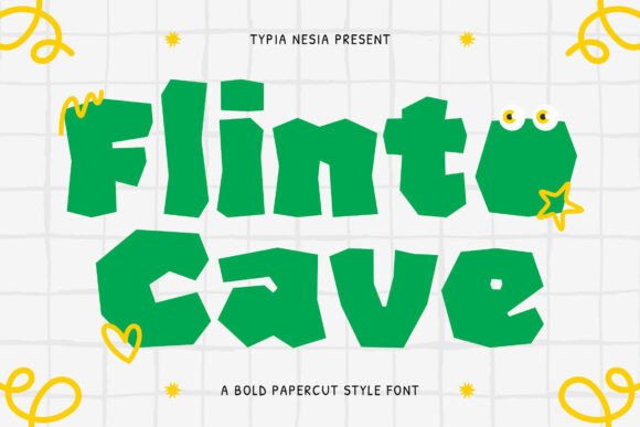 Flinto Cave: A Bold Papercut Font for Playful Design