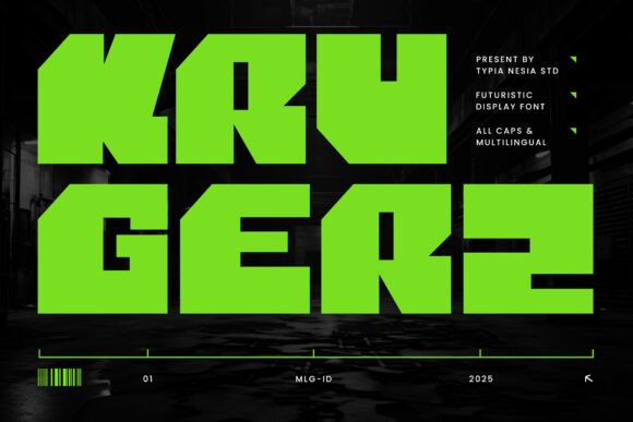 Krugerz: Command Attention with This Futuristic Bold Square Sans